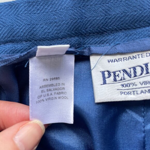 Pendleton Women’s Flat Front Trousers Slacks Pants Size 10 Blue 100%‎ Wool Lined - Picture 7 of 14